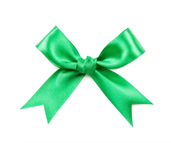 Green bow on a white background — Stock Photo, Image
