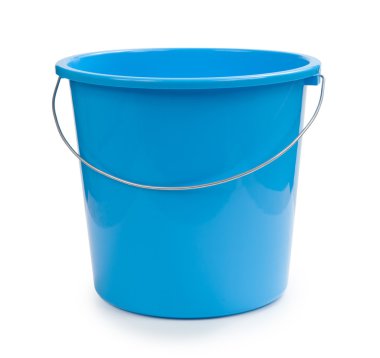 Beyaz izole mavi kova plastik
