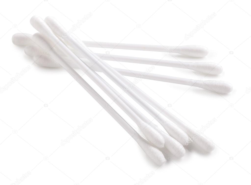 cotton buds isolated on white background