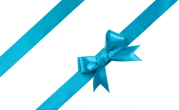 Turquoise bow isolated on white background. design element — Stock Photo, Image