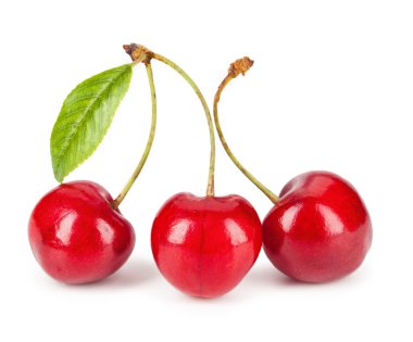 Beyaz arka plan üzerinde izole Olgun Kiraz