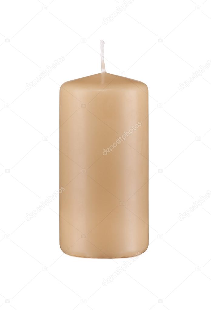 brown candle isolated on a white background
