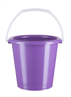 Violet plastic bucket on a white clipart