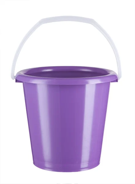 Violet plastic bucket on a white — Stock Photo, Image