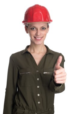 Beyaz izole güzel kadın mühendis