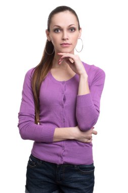 mutlu gülümseyen genç güzel kadın,