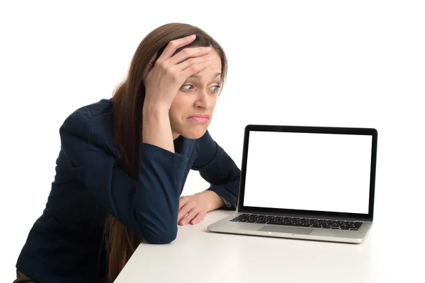 Kobieta z laptopem Obraz Stockowy