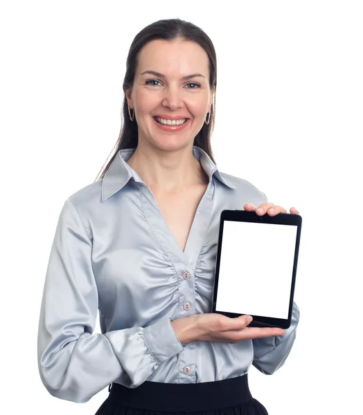 Mulher segurando tablet digital — Fotografia de Stock