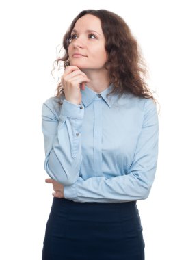 yukarıya bakıp hayal genç iş kadını