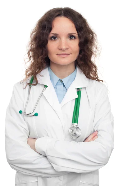 Friendly female doctor isolated — Stock Photo, Image