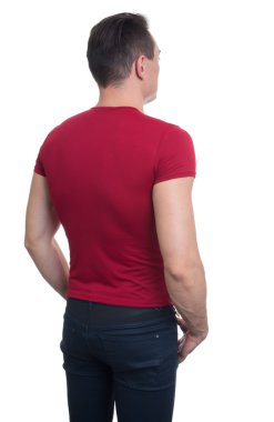 İzole genç casual adam arkadan görünüm
