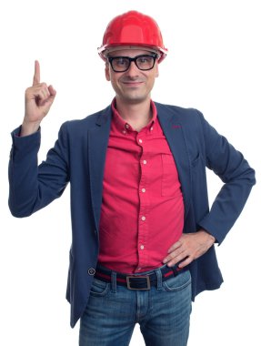 Foreman'ın parmağı yukarıyı kask ile