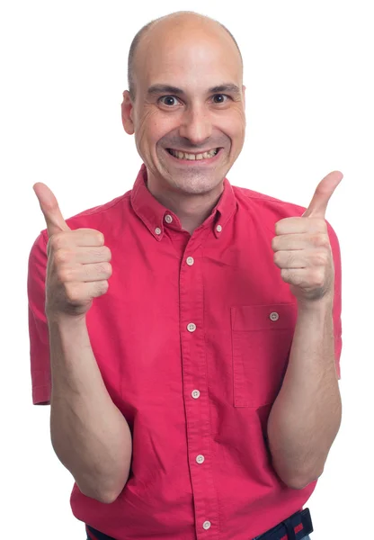 Young man showing thumbs up — Stock Photo, Image