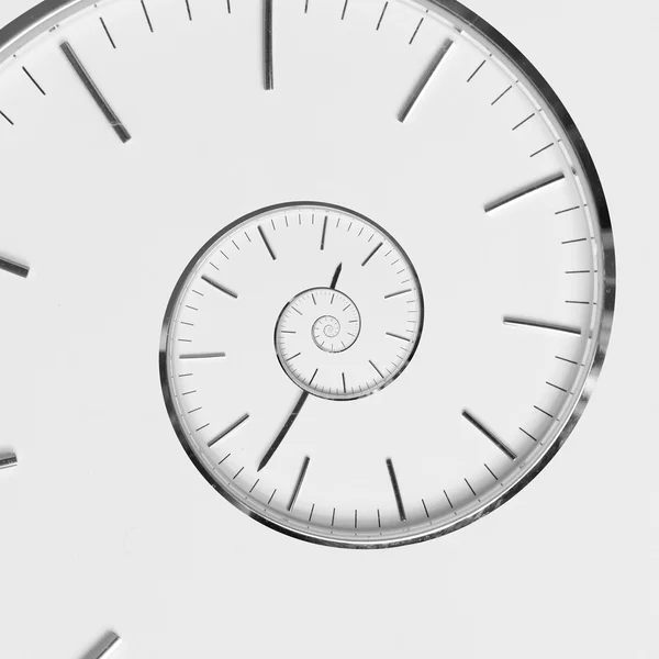 時計の文字盤をツイストしました。時間の概念 — ストック写真