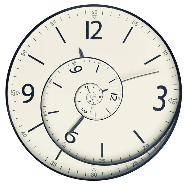 Twisted clock face. Time concept — Stock Photo, Image