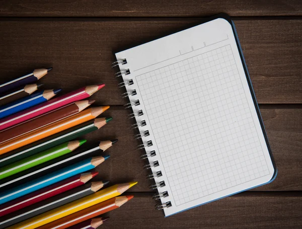 Top view of school accessories on a desk — Stock Photo, Image