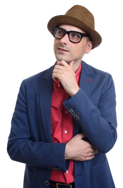 Fashionable man in jacket and hat — Stock Photo, Image