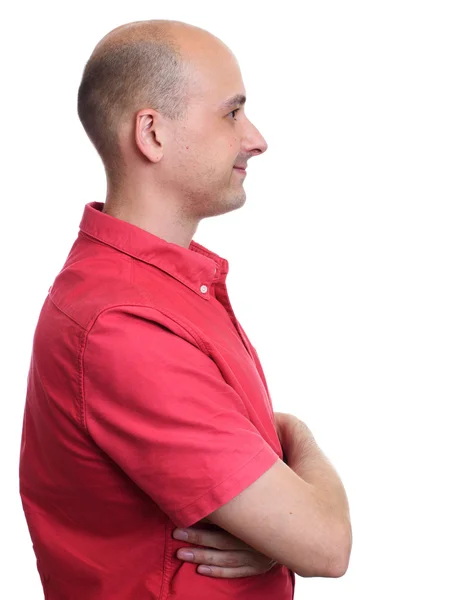 Side view of a handsome bald man — Stock Photo, Image