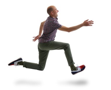 beyaz bitti izole beyaz çalışan adam