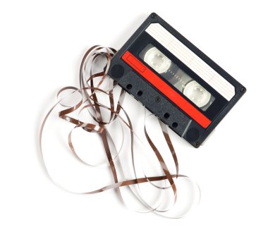 retro audiocassette beyaz izole