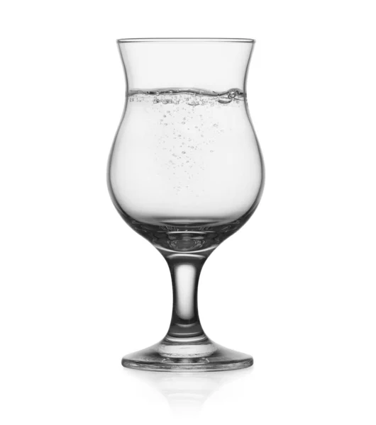 Verre Transparent Eau Propre Isolé Sur Fond Blanc Avec Chemin — Photo