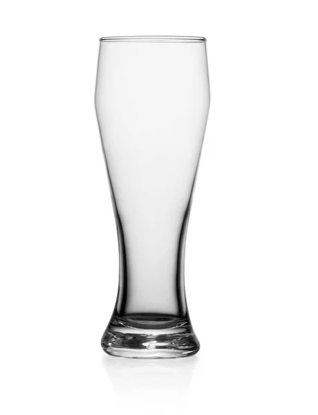 Leeg Glas Voor Bier Geïsoleerd Witte Achtergrond Met Knippad — Stockfoto