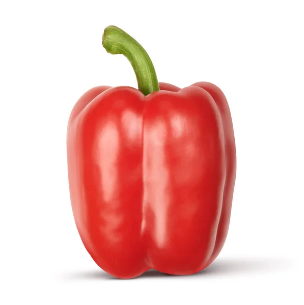 Sweet Red Bell Pepper Isolated White Background Clipping Path — Stock Photo, Image