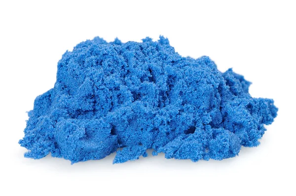 Blue Kinetic Sand Isolated White Background — Stock Photo, Image