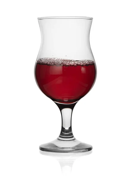 Granatapfel Oder Kirschsaft Einem Glas Isoliert Auf Weißem Hintergrund Mit — Stockfoto