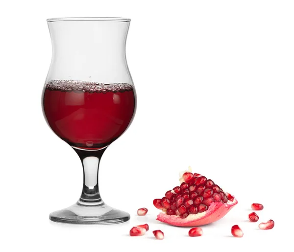 Fresh Pomegranate Juice Glass Isolated White Background — Stock Photo, Image