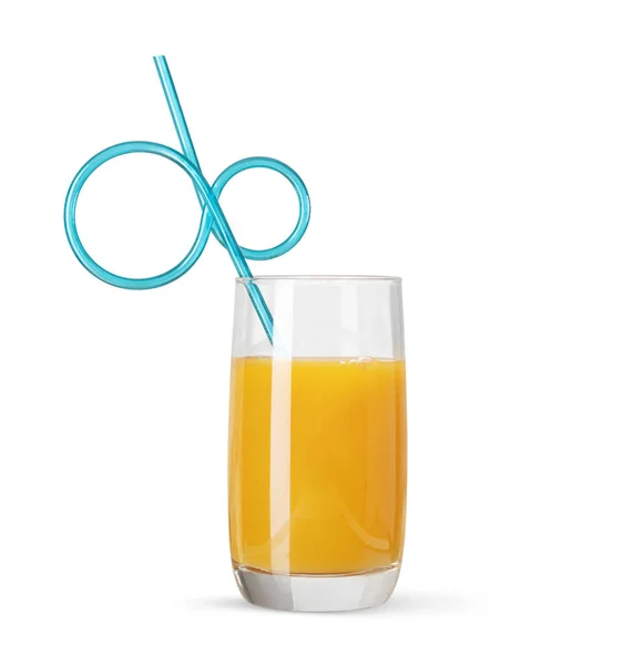 Glas Eines Pfirsichsafts Isoliert Auf Weißem Hintergrund Mit Clipping Pfad — Stockfoto
