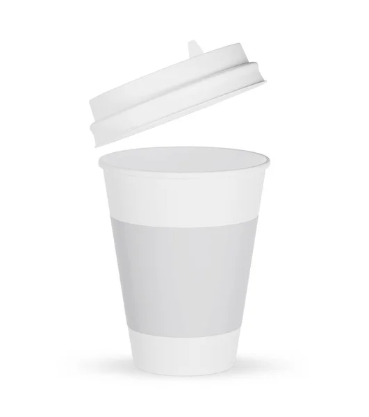 Tazza Caffè Con Coperchio Mockup Isolato Sfondo Bianco Con Percorso — Foto Stock