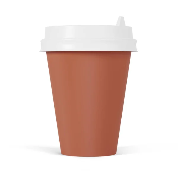 Einweg Pappbecher Für Heißen Kaffee Oder Tee Isoliert Auf Weißem — Stockfoto