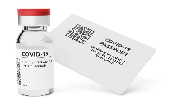 Immunization Certificate Covid Passport Card Coronavirus Vaccine Illustration — Stock Photo, Image