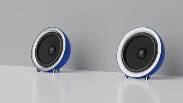 Two Computer Speakers Table Illustration — Stock Photo, Image