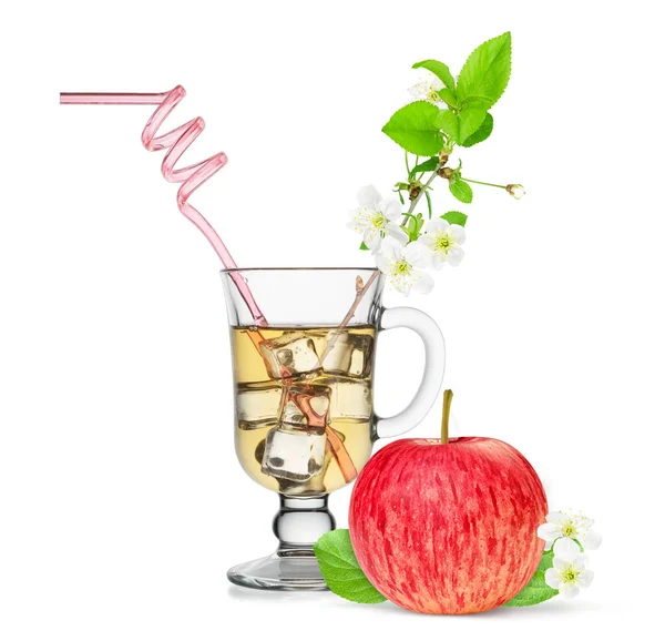 Apple Juice Glass Isolated White Background — Stock Photo, Image