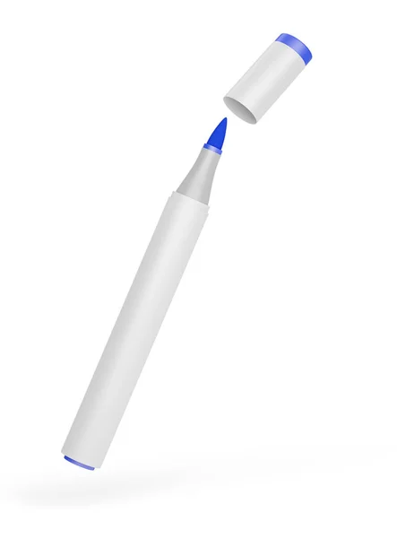 Войлочная Ручка Изолирована Белом Фоне Цветной Маркер Иллюстрация — стоковое фото