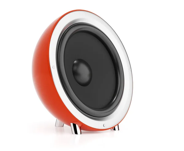 Red Audio Speaker Isolated White Background Illustration — Stock Photo, Image