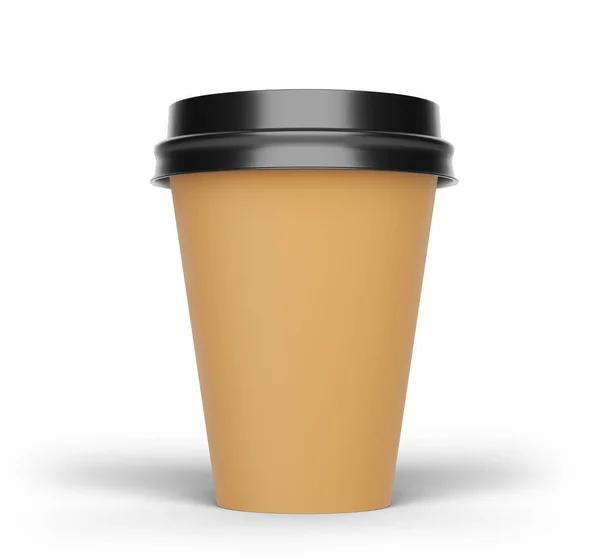 Eldobható Kávé Vagy Tea Csésze Izolált Fehér Alapon Illusztráció — Stock Fotó