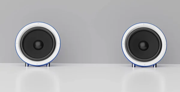 Two Computer Speakers Table Illustration — Stock Photo, Image