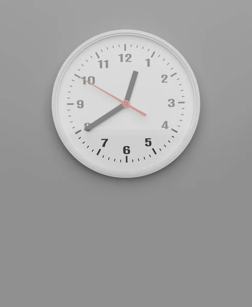 Reloj Pared Aislado Fondo Gris Ilustración — Foto de Stock