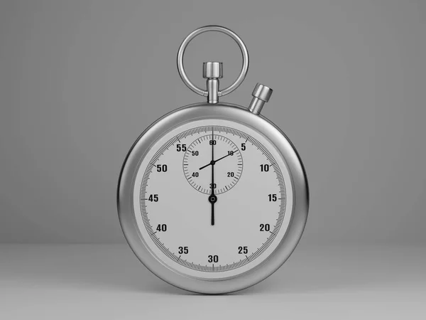 Stopwatch Geïsoleerd Een Grijze Achtergrond Illustratie — Stockfoto