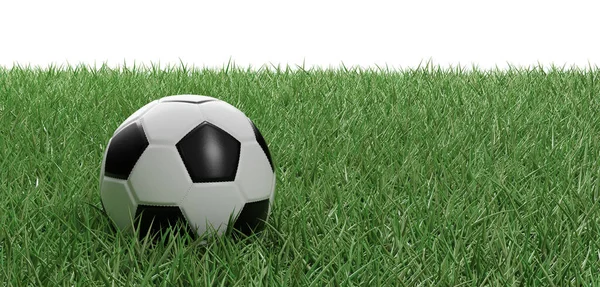 Футбольный Мяч Траве Футбольного Поля Иллюстрация — стоковое фото