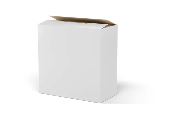 Balení Krabice Maketa Pro Váš Design Izolované Bílém Pozadí Ilustrace — Stock fotografie