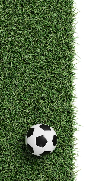 Футбольный Мяч Траве Футбольного Поля Иллюстрация — стоковое фото