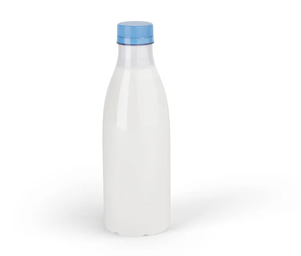 Plastic Fles Melk Geïsoleerd Witte Achtergrond Illustratie — Stockfoto