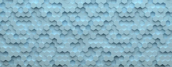 Fondo Pared Azul Simple Hecho Hexágonos Ilustración — Foto de Stock