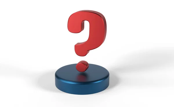 Red Question Mark Isolated White Background Illustration — Stock Photo, Image