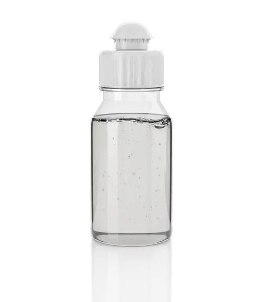 Bottiglia Disinfettante Mani Gel Antisettico Isolato Sfondo Bianco Illustrazione — Foto Stock
