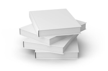 Hardcover kitap modeli beyaz arka planda izole edildi. Tasarımın için şablon. 3B görüntüleme.